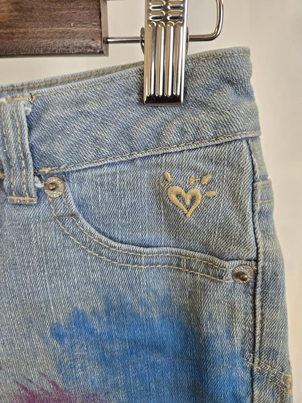 Justice Premium Jeans Girls 14R Blue Multicolor Tie Dye Skinny Simply Low Denim